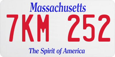 MA license plate 7KM252