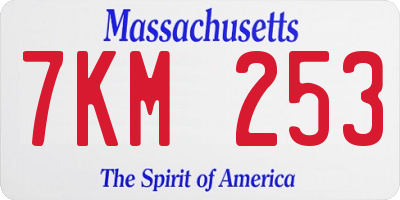 MA license plate 7KM253