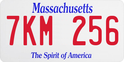 MA license plate 7KM256