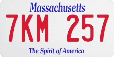 MA license plate 7KM257