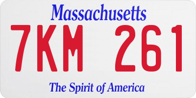 MA license plate 7KM261