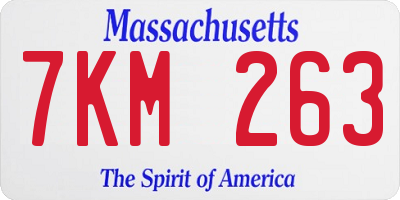 MA license plate 7KM263