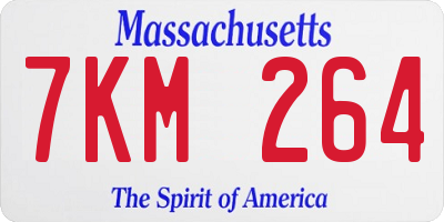 MA license plate 7KM264