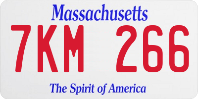 MA license plate 7KM266
