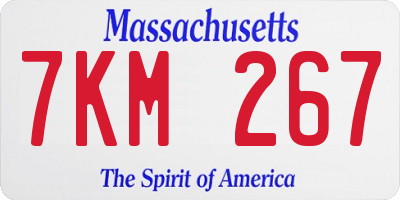 MA license plate 7KM267