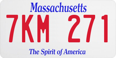 MA license plate 7KM271