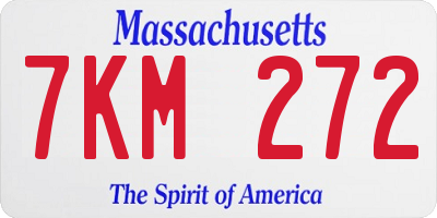 MA license plate 7KM272