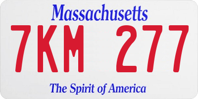 MA license plate 7KM277