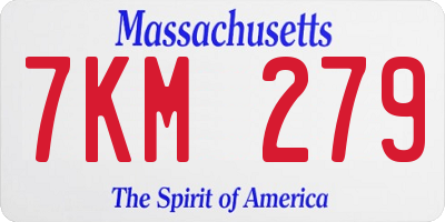 MA license plate 7KM279