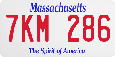 MA license plate 7KM286