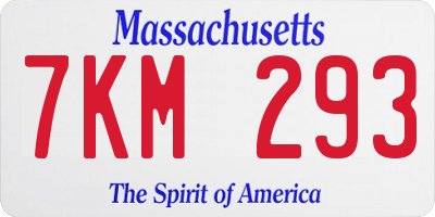 MA license plate 7KM293
