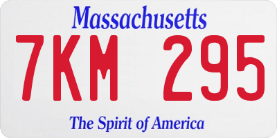 MA license plate 7KM295