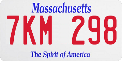 MA license plate 7KM298