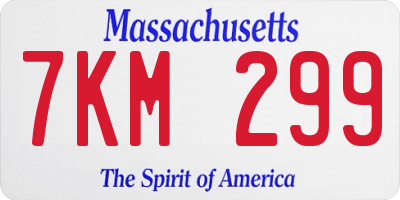 MA license plate 7KM299
