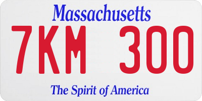 MA license plate 7KM300