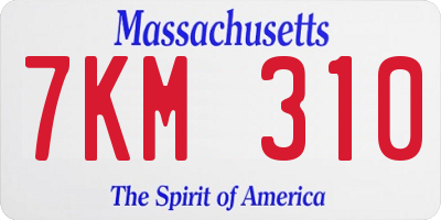 MA license plate 7KM310