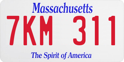MA license plate 7KM311