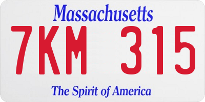 MA license plate 7KM315