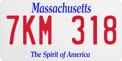 MA license plate 7KM318