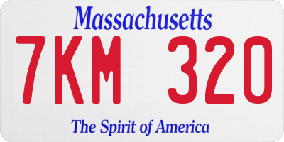 MA license plate 7KM320