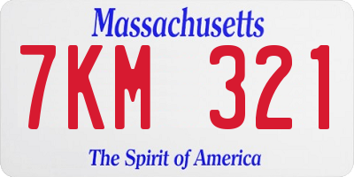 MA license plate 7KM321