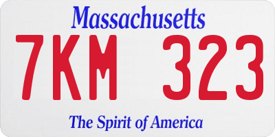 MA license plate 7KM323