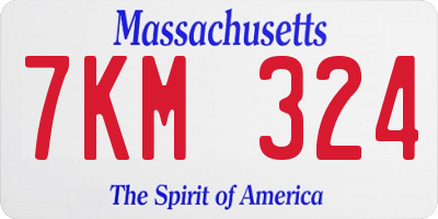 MA license plate 7KM324