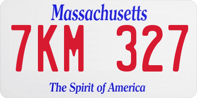 MA license plate 7KM327