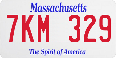 MA license plate 7KM329