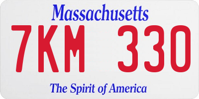 MA license plate 7KM330