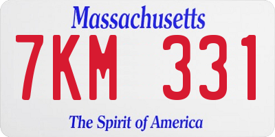 MA license plate 7KM331