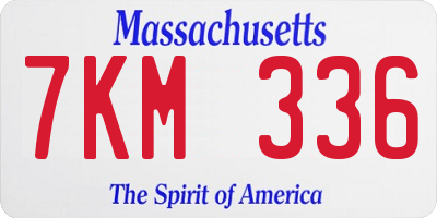 MA license plate 7KM336