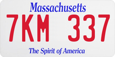 MA license plate 7KM337
