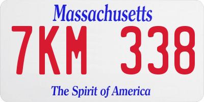MA license plate 7KM338