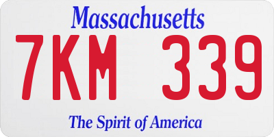 MA license plate 7KM339