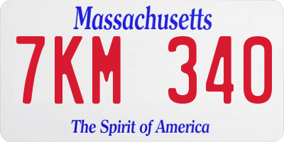 MA license plate 7KM340