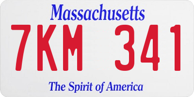 MA license plate 7KM341