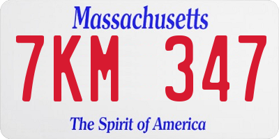 MA license plate 7KM347