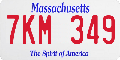 MA license plate 7KM349