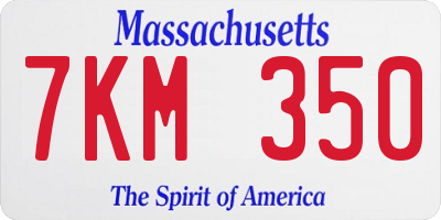 MA license plate 7KM350