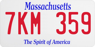 MA license plate 7KM359