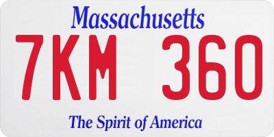 MA license plate 7KM360