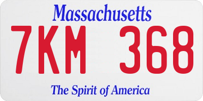 MA license plate 7KM368