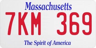 MA license plate 7KM369