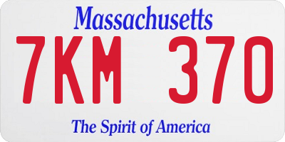 MA license plate 7KM370