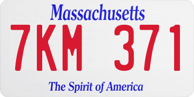 MA license plate 7KM371
