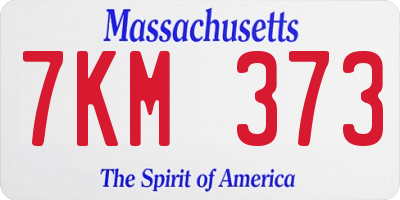 MA license plate 7KM373