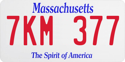 MA license plate 7KM377