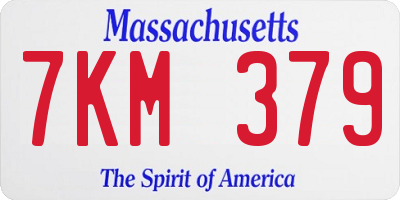 MA license plate 7KM379