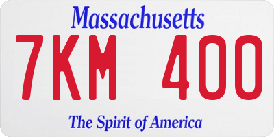 MA license plate 7KM400